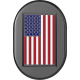 Figurati Designs Antenna Cover - Left Rear Fender - American Flag - Black - 1405-0323  FD21-AC-BLK-LT