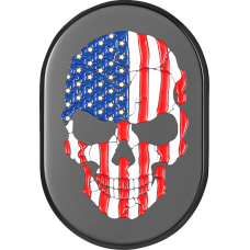 Figurati Designs Antenna Cover - Left Rear Fender - American Flag Skull - Black - 1405-0328  FD25-AC-BLK-LT