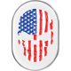 Figurati Designs Antenna Cover - Left Rear Fender - American Flag Skull - Chrome - 1405-0325  FD24-AC-SS-LT