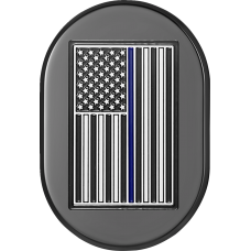 Figurati Designs Antenna Cover - Left Rear Fender - Blue Line American Flag - Black - 1405-0348  FD71-AC-BLK-LT