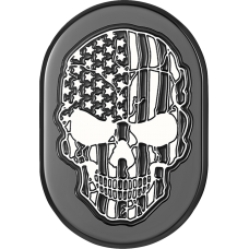 Figurati Designs Antenna Cover - Left Rear Fender - Contrast Cut American Flag Skull - Black - 1405-0334  FD28-AC-BLK-LT