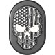 Figurati Designs Antenna Cover - Left Rear Fender - Contrast Cut American Flag Skull - Black - 1405-0334  FD28-AC-BLK-LT