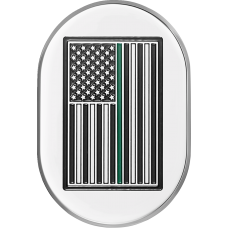 Figurati Designs Antenna Cover - Left Rear Fender - Green Line American Flag - Chrome - 1405-0349  FD72-AC-SS-LT