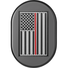 Figurati Designs Antenna Cover - Left Rear Fender - Red Line American Flag - Black - 1405-0355  FD75-AC-BLK-LT