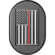 Figurati Designs Antenna Cover - Left Rear Fender - Red Line American Flag - Black - 1405-0355  FD75-AC-BLK-LT