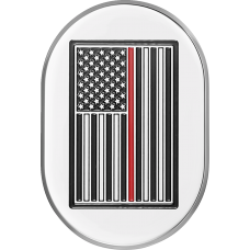 Figurati Designs Antenna Cover - Left Rear Fender - Red Line American Flag - Chrome - 1405-0353  FD75-AC-SS-LT