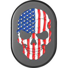 Figurati Designs Antenna Cover - Right Rear Fender - American Flag Skull - Black - 1405-0329  FD25-AC-BLK-RT