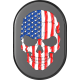 Figurati Designs Antenna Cover - Right Rear Fender - American Flag Skull - Black - 1405-0329  FD25-AC-BLK-RT