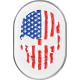 Figurati Designs Antenna Cover - Right Rear Fender - American Flag Skull - Chrome - 1405-0326  FD24-AC-SS-RT