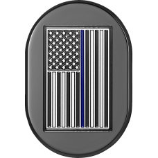 Figurati Designs Antenna Cover - Right Rear Fender - Blue Line American Flag - Black - 1405-0312  FD71-AC-BLK-RT