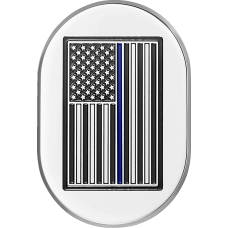 Figurati Designs Antenna Cover - Right Rear Fender - Blue Line American Flag - Chrome - 1405-0347  FD70-AC-SS-RT