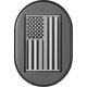 Figurati Designs Antenna Cover - Right Rear Fender - Contrast Cut American Flag - Black - 1405-0313  FD26-AC-BLK-RT
