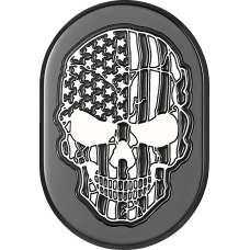 Figurati Designs Antenna Cover - Right Rear Fender - Contrast Cut American Flag Skull - Black - 1405-0335  FD28-AC-BLK-RT