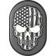 Figurati Designs Antenna Cover - Right Rear Fender - Contrast Cut American Flag Skull - Black - 1405-0335  FD28-AC-BLK-RT