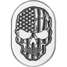 Figurati Designs Antenna Cover - Right Rear Fender - Contrast Cut American Flag Skull - Chrome - 1405-0333  FD27-AC-SS-RT