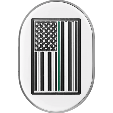 Figurati Designs Antenna Cover - Right Rear Fender - Green Line American Flag - Chrome - 1405-0350  FD72-AC-SS-RT