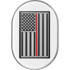 Figurati Designs Antenna Cover - Right Rear Fender - Red Line American Flag - Chrome - 1405-0354  FD75-AC-SS-RT