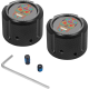 Figurati Designs Axle Nut Cover - Front - Stainless Steel - Sugar Skull - Black - 0214-2819  FD30-FAC-BLK