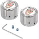 Figurati Designs Axle Nut Cover - Front - Stainless Steel - Sugar Skull - Silver - 0214-2818  FD30-FAC-SS