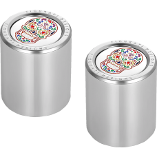 Figurati Designs Docking Cover - Short - Mirror Polished - Sugar Skull - 3550-0431  FD30-DC-25-30-SS