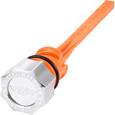 Figurati Designs Magnetic Oil Dipstick - Curved - Silver - M8 Softail - 0710-0294  FD01-STM8-SM-SS