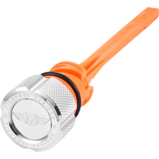 Figurati Designs Magnetic Oil Dipstick - Knurled - Silver - M8 Softail - 0710-0293  FD01-STM8-KN-SS