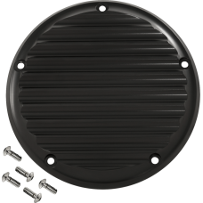 Joker Machine Derby Cover - 5 Hole - Finned - Black - M8 Softail - 1107-0735  06-965-1