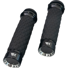 Khrome Werks Turbine Grips - Custom Contour - Diamond - Black - 0630-3311 500330