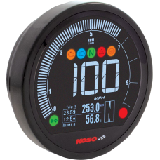 Koso North America DL-04HD Multifunction Gauge - Black - Harley Davidson® - 2212-0905  BA077400