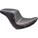 Le Pera Kickflip Up Front Seat - Double Diamond w/ Chestnut Thread - Black - FL/FX '18-'24 - 0802-1554  LYRU-590DD-CHET