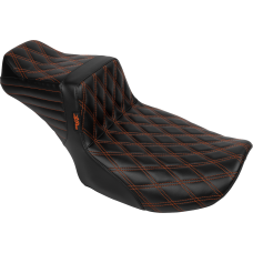 Le Pera Tailwhip Daddy Long Legs Seat - Burnt Orange Double Diamond Stitch - FLH/FLT '23-'24 - 0801-1855  LV-587DLDD-OB4