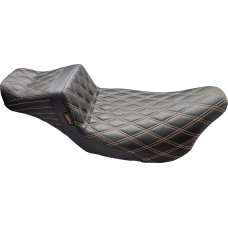 Le Pera Tailwhip Daddy Long Legs Seat - Double Diamond w/ Chestnut Thread - FLH/FLT '08-'24 - 0801-1700  LK-587DLDD-CHET
