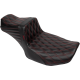 Le Pera Tailwhip Daddy Long Legs Seat - Red Double Diamond Stitch - FLH/FLT '23-'24 - 0801-1856  LV-587DLDD-R01