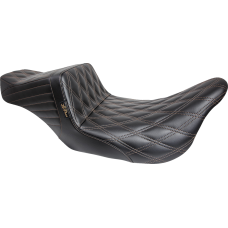 Le Pera Tailwhip Seat - Double Diamond w/ Chestnut Thread - Black - FL '08-'24 - 0801-1535  LK-587DD-CHET