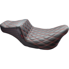 Le Pera Tailwhip Seat - Double Diamond w/ Red Thread - Black - FL '08-'24 - 0801-1536  LK-587DD-RED