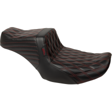Le Pera Tailwhip Seat - Red Double Diamond Stitch - FLH/FLT '23-'24 - 0801-1849  LV-587DD-R01