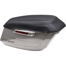 Mustang Deluxe Saddlebag Lid Coers - Black w/ Gunmetal Stitch - Touring - 3501-2129  88404GM