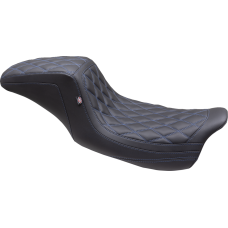 Mustang One Piece 2-Up Squareback Seat - Double Diamond - Sky Blue Stitch - FL '08-'24 - 0801-1673  75299SB