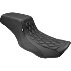 Mustang One Piece 2-Up Squareback Seat - Double Diamond - Smooth - FLH/FLT '23-'24 - 0801-1907 88416