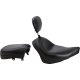 Mustang Seat - Vintage - Wide - Touring - With Driver Backrest - Two-Piece - Smooth - Black - Vegas - 0810-0499 79381