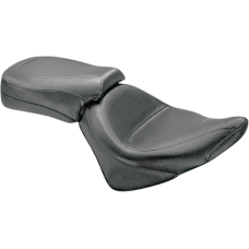 Mustang Seat - Vintage - Wide - Touring - Without Driver Backrest - Two-Piece - Smooth - Black - Vegas - 0810-0492 76511