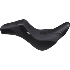 Mustang Signature Series Squareback - Gripper Vinyl - Chevron - Gunmetal Stitch - Softail '18-'24 - 0801-1669  76323GM