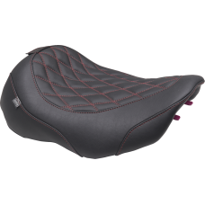 Mustang Wide Tripper Seat - Solo - Dark Brown/Dark Cherry Stitching - FLT/FLH '23-'25 - 0801-2020  89503DC