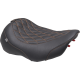 Mustang Wide Tripper Seat - Solo - Dark Brown/Mandarin Orange Stitching - FLT/FLH '23-'25 - 0801-2023  89503MO