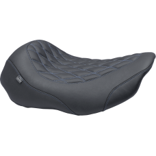Mustang Wide Tripper Seat - Solo - Sky Blue Stitching - FLT/FLH '23-'25 - 0801-2027  88503SB