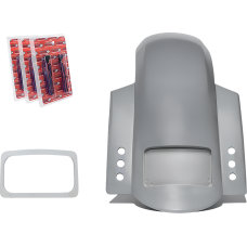 Paul Yaffe Bagger Nation Short Rear Fender - Sport - With Chrome Plate Frame - 3 Sets of Thunder Bolts - 1401-1065  RF-SS-3-THNDR-BLT-C