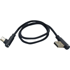 Ridepower 90° Male USB to 90° Male USB-C Cable - Phone - Charger - 18" - Black - 3807-0709  RP90DGUSBUSBC18