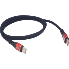 Ridepower Male USB-C to Male USB-C Cable - Phone - Charger - 12" - Black/Red - 3807-0711  RPUSBCUSBC12