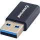Ridepower Male USB to Female USB-C Adapter - Power - Compact - Black - 3807-0716  RPUSBUSBCADPT