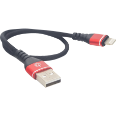 Ridepower Male USB to Male Lightning Cable - Phone - Charger - 12" - Black/Gray - 3807-0714  RPUSBLHT12